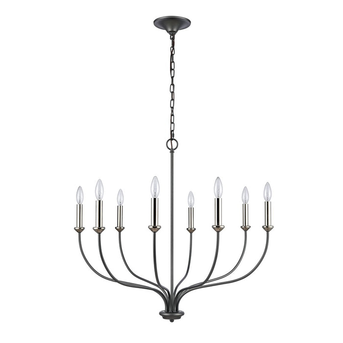 Atlas Lighting Madeline 32.5'' Wide 8Lt Chandelier, Dark Gray