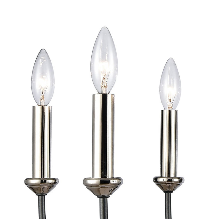 Atlas Lighting Madeline 32.5'' Wide 8Lt Chandelier, Dark Gray