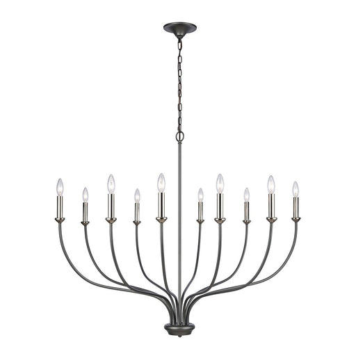 Atlas Lighting Madeline 45'' Wide 10Lt Chandelier, Dark Gray