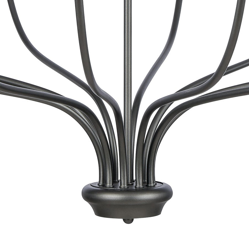 Atlas Lighting Madeline 45in 10-Light Chandelier | Transitional Dark Gray and Polished Nickel Metal | Dining Room & Living Room | Model CL11232-BK