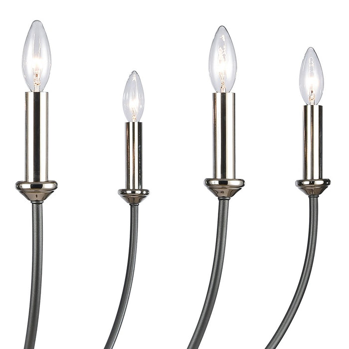 Atlas Lighting Madeline 45'' Wide 10Lt Chandelier, Dark Gray