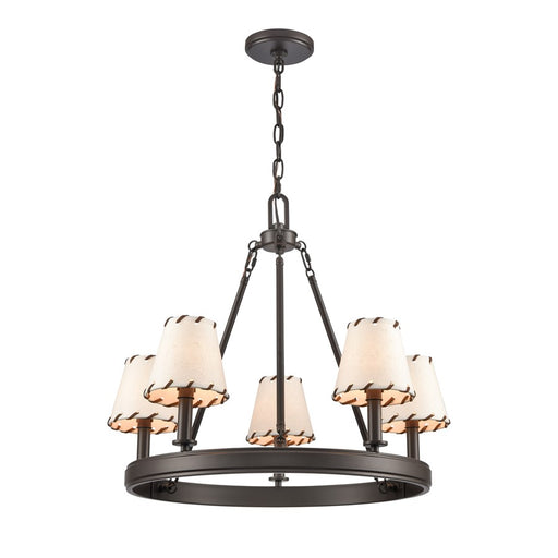 Atlas Lighting Marion 24.5'' Wide 5Lt Chandelier, Bronze/Natural