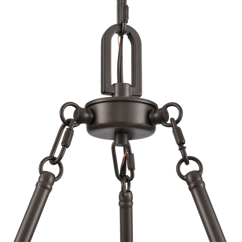 Atlas Lighting Marion 24.5'' Wide 5Lt Chandelier, Bronze/Natural
