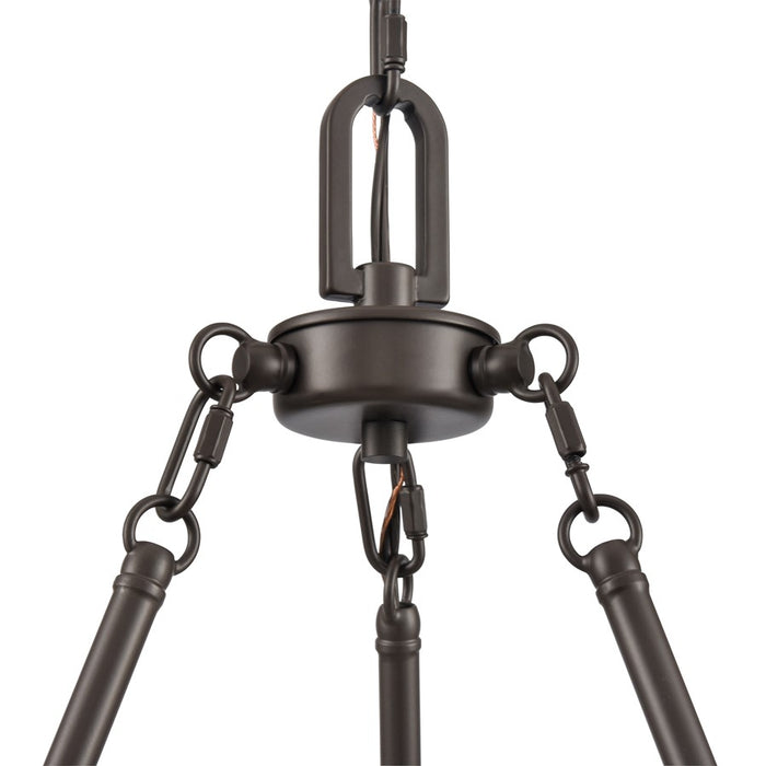 Atlas Lighting Marion 24.5'' Wide 5Lt Chandelier, Bronze/Natural