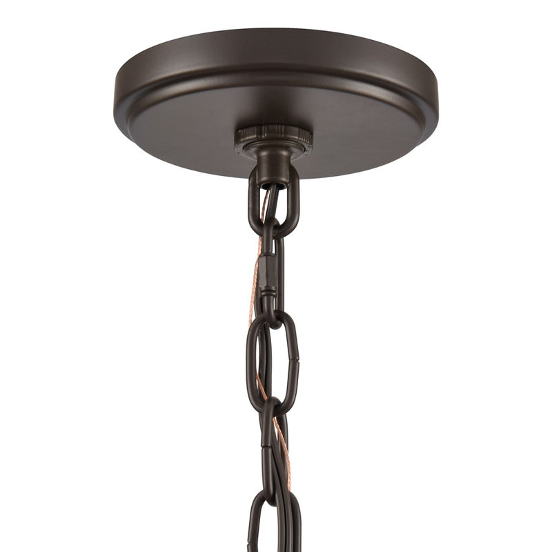 Atlas Lighting Marion 24in 5-Light Chandelier | Transitional Oil Rubbed Bronze and Natural Parchment Shade | Dining Room & Living | Model CL11235-BZ