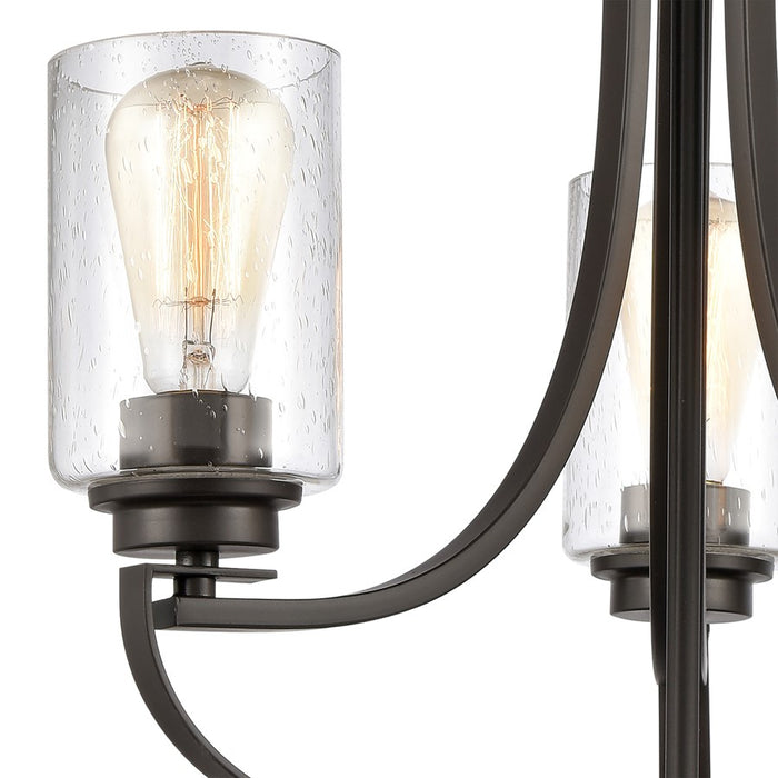 Atlas Lighting Market Square 19'' Wide 3Lt Chandelier, Bronze/Clear
