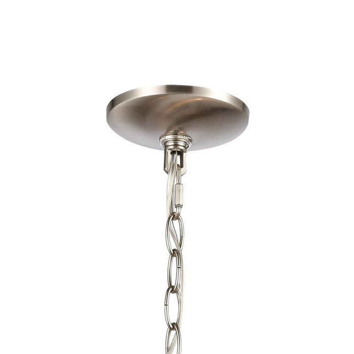 Atlas Lighting Market Square 19'' Wide 3Lt Chandelier, Nickel/Clear