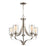 Atlas Lighting Market Square 24'' Wide 5Lt Chandelier, Nickel/Clear