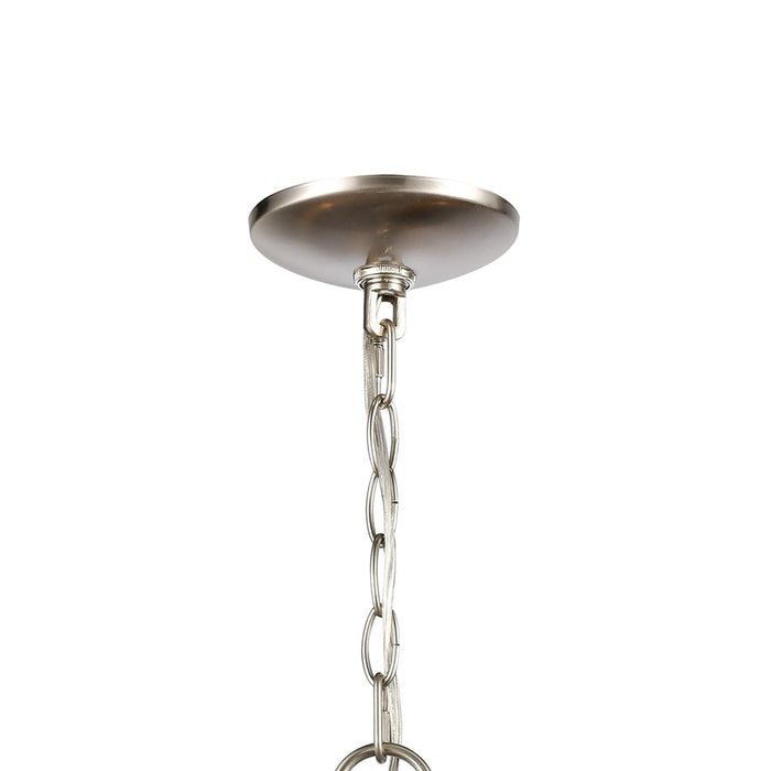 Atlas Lighting Market Square 24'' Wide 5Lt Chandelier, Nickel/Clear
