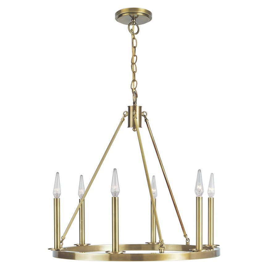 Atlas Lighting Martin 24'' Wide 6Lt Chandelier, Bronze