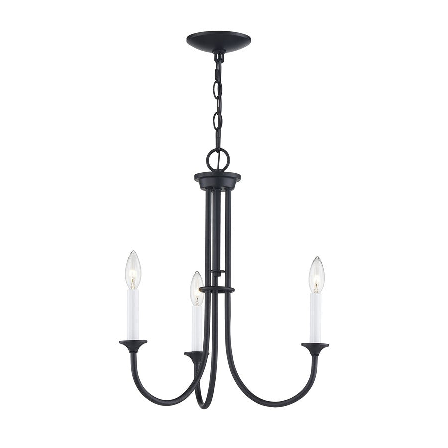 Atlas Lighting Meadowview 18'' Wide 3Lt Chandelier, Matte Black