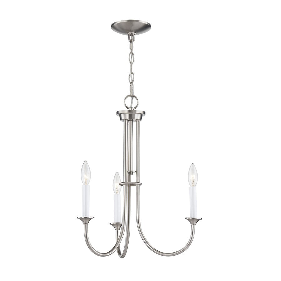 Atlas Lighting Meadowview 18'' Wide 3Lt Chandelier, Brushed Nickel
