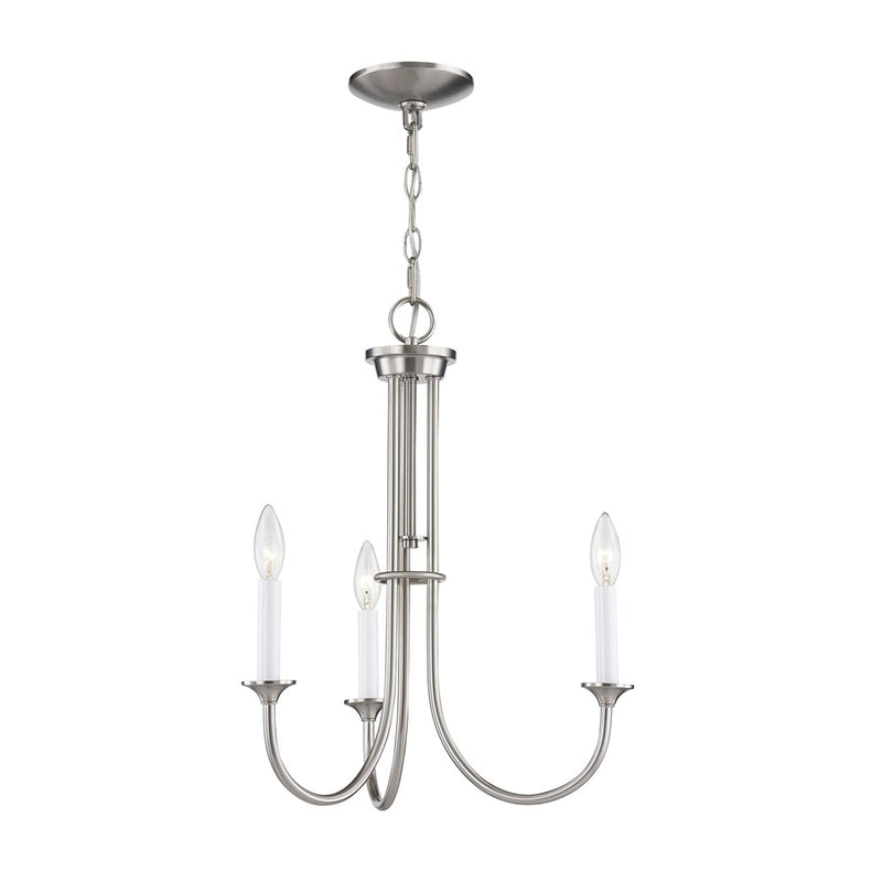 Atlas Lighting Meadowview 18in 3-Light Chandelier | Traditional Brushed Nickel Metal | Dining Room & Kitchen Island | Model CL11241-NK