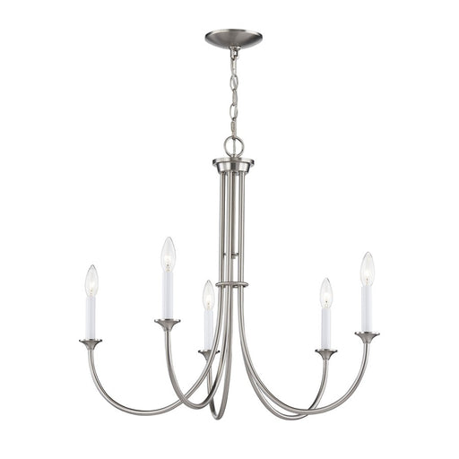 Atlas Lighting Meadowview 28'' Wide 5Lt Chandelier, Brushed Nickel