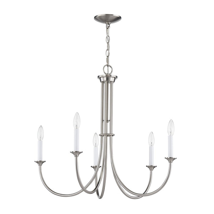 Atlas Lighting Meadowview 28'' Wide 5Lt Chandelier, Brushed Nickel