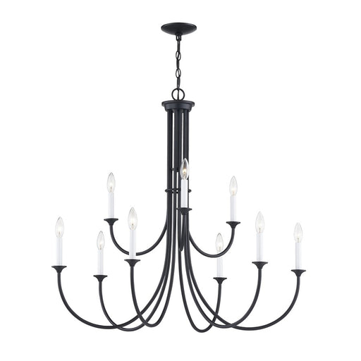 Atlas Lighting Meadowview 36'' Wide 9Lt Chandelier, Matte Black