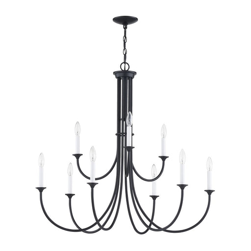 Atlas Lighting Meadowview 36'' Wide 9Lt Chandelier, Matte Black