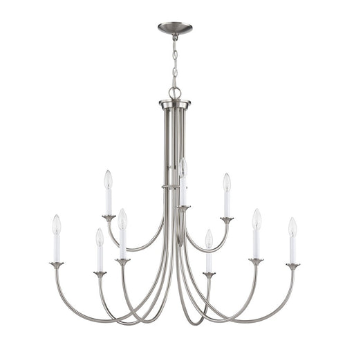 Atlas Lighting Meadowview 36'' Wide 9Lt Chandelier, Brushed Nickel