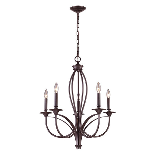 Atlas Lighting Medford 26'' Wide 5Lt Chandelier, Oiled Bronze