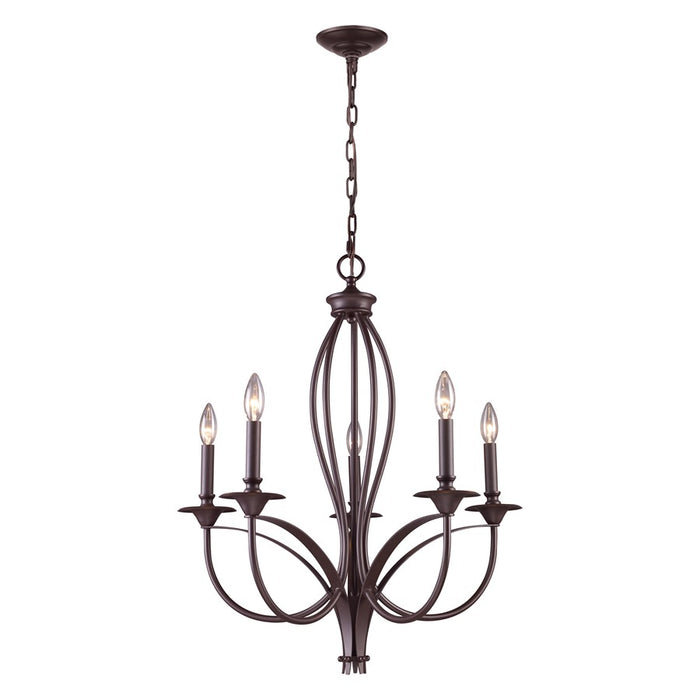 Atlas Lighting Medford 26'' Wide 5Lt Chandelier, Oiled Bronze