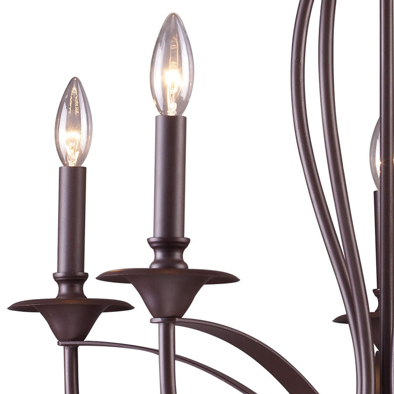 Atlas Lighting Medford 26in 5-Light Chandelier | Transitional Oil Rubbed Bronze Metal | Dining Room & Kitchen Island | Model CL11244-BZ
