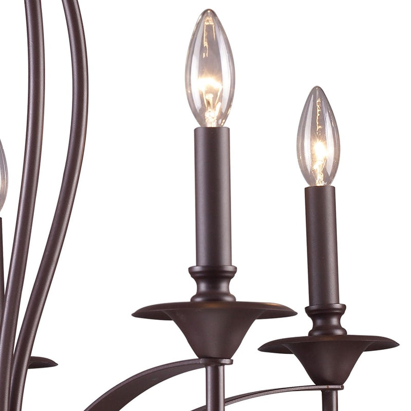 Atlas Lighting Medford 26'' Wide 5Lt Chandelier, Oiled Bronze
