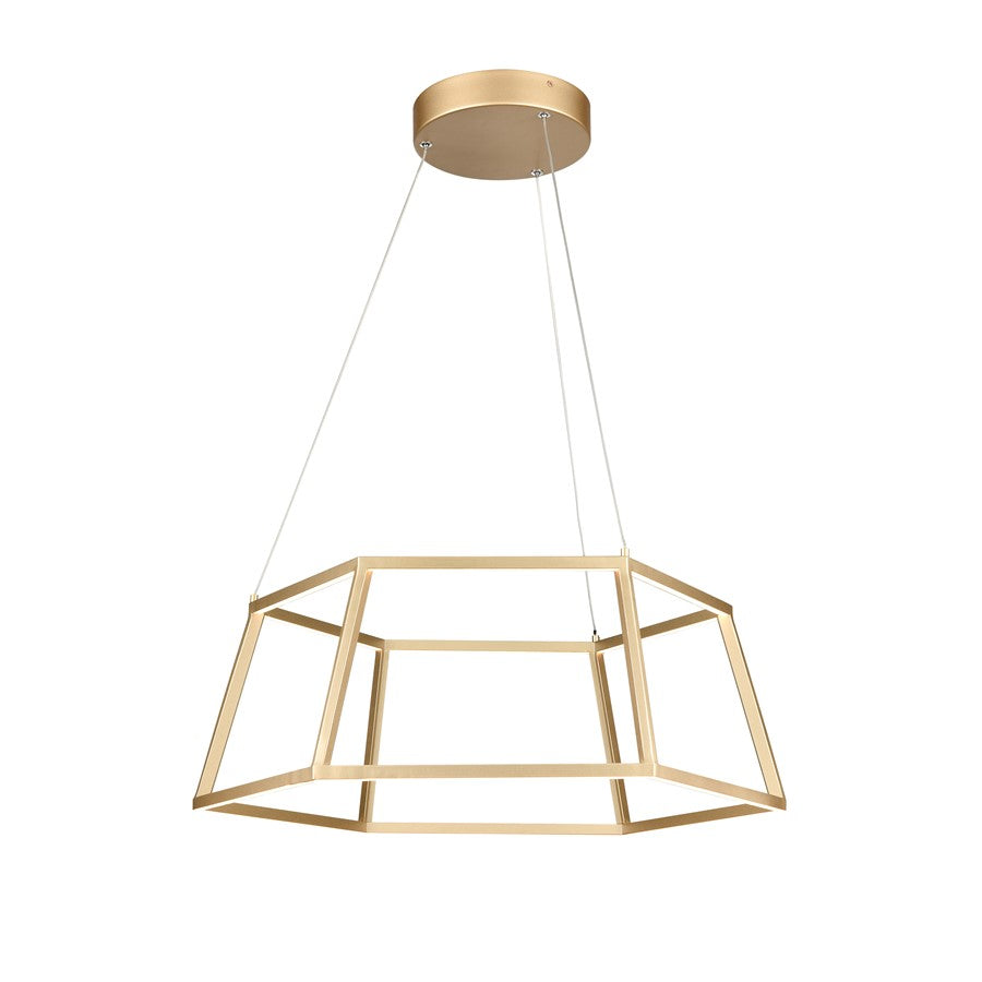 Atlas Lighting Minimalist 21'' Wide LED Chandelier, Gold