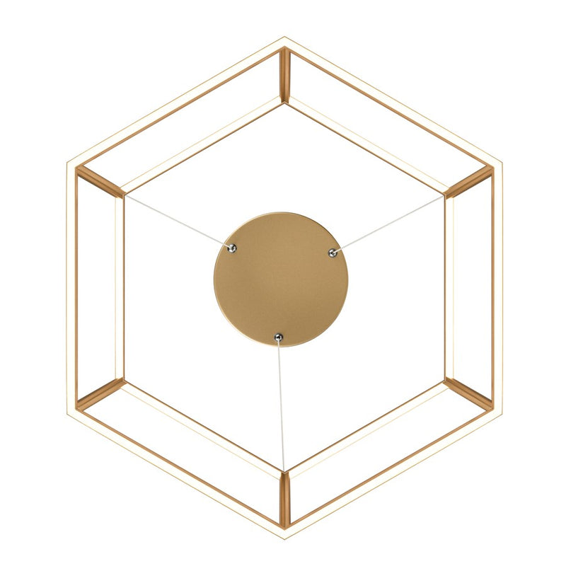 Atlas Lighting Minimalist 21in LED Chandelier | Modern Soft Gold Metal Geometric | Dining Room & Living Room | 21 x 21 x 9 in | Model CL11251-GD