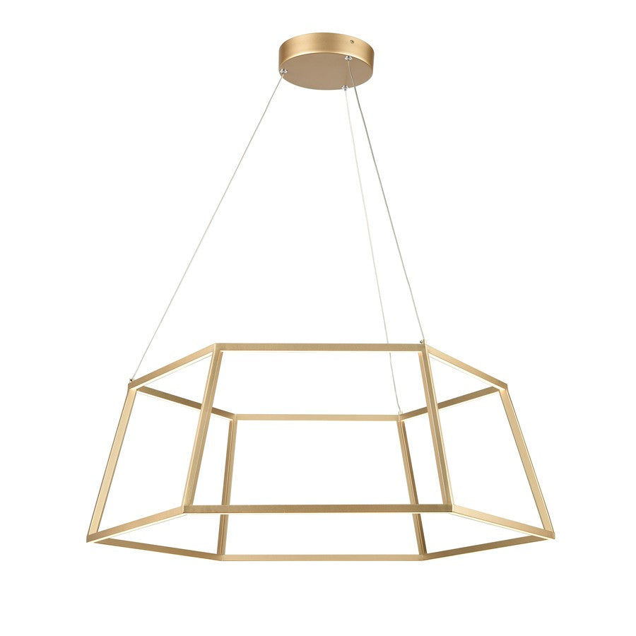 Atlas Lighting Minimalist 23.25'' Wide LED Chandelier, Soft Gold