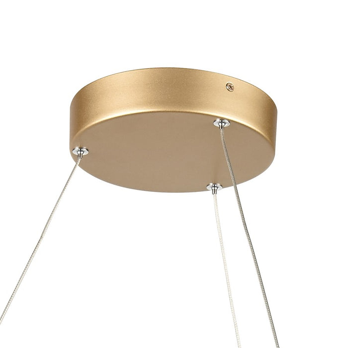 Atlas Lighting Minimalist 23.25'' Wide LED Chandelier, Soft Gold