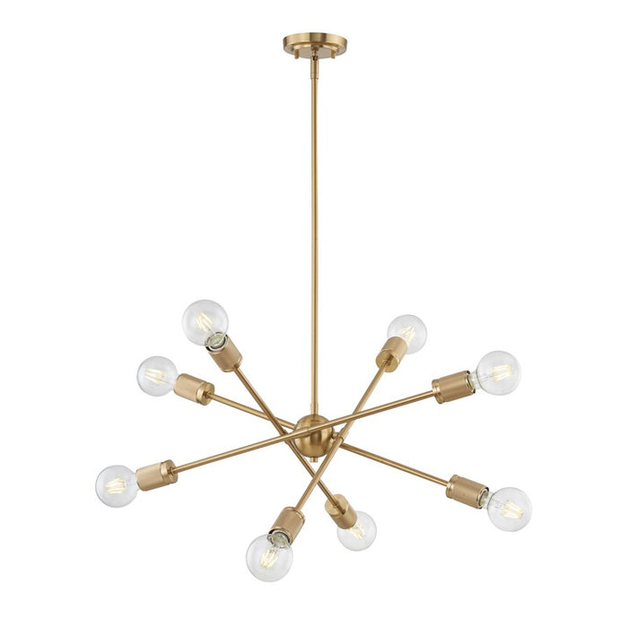 Atlas Lighting Module 22'' Wide 8Lt Chandelier, Burnished Brass
