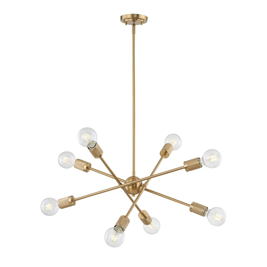 Atlas Lighting Module 22'' Wide 8Lt Chandelier, Burnished Brass
