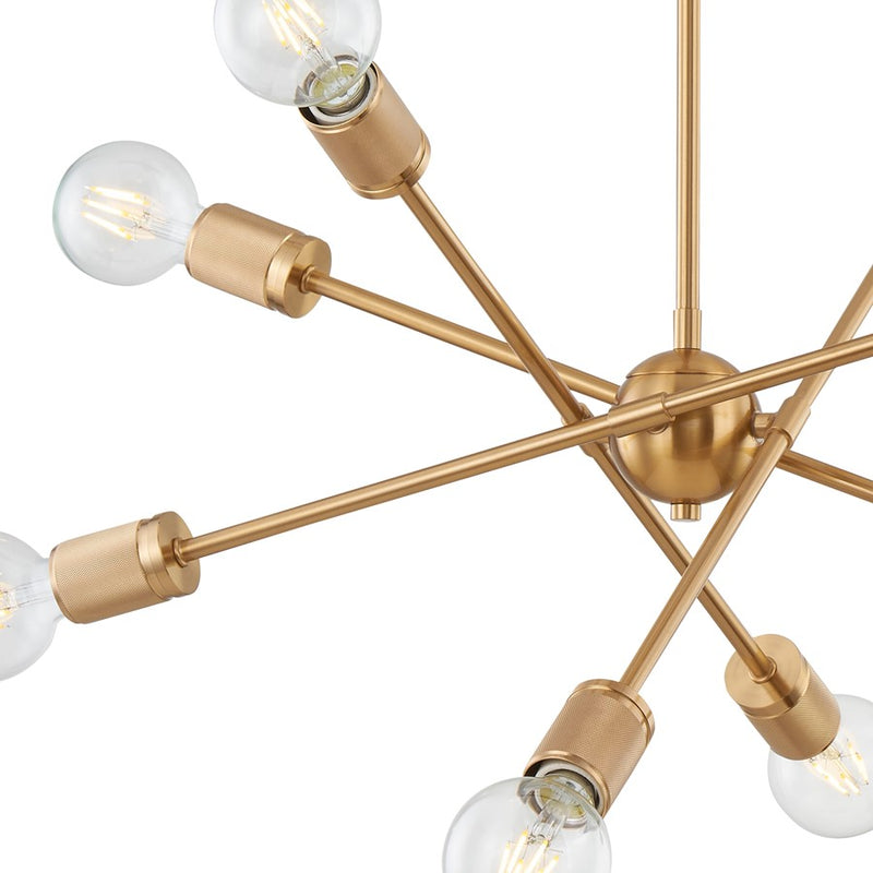 Atlas Lighting Module 22'' Wide 8Lt Chandelier, Burnished Brass