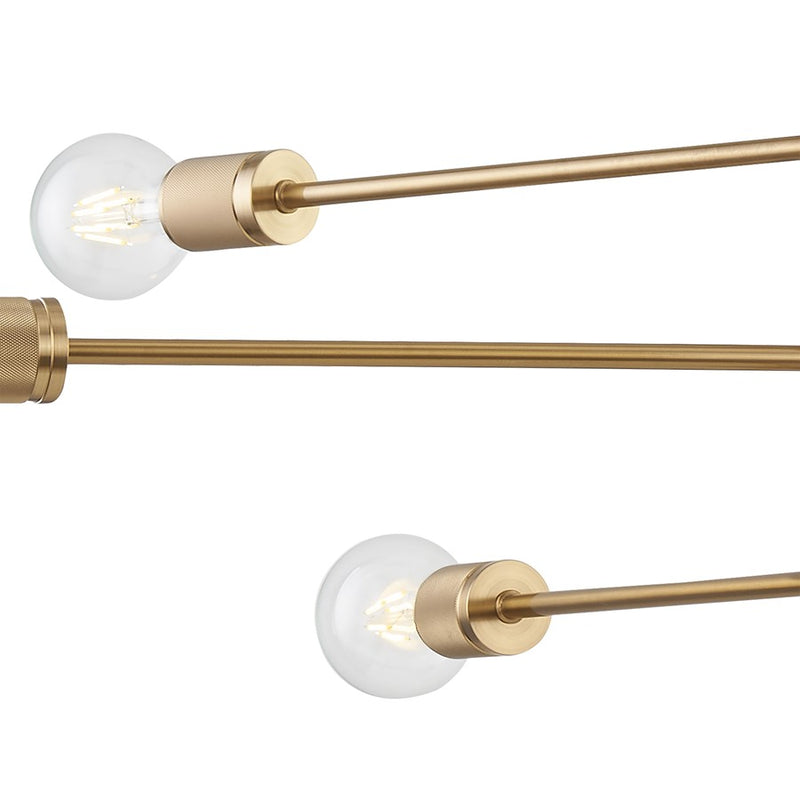 Atlas Lighting Module 34'' Wide 6Lt Chandelier, Burnished Brass