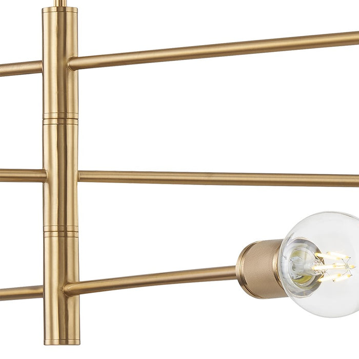 Atlas Lighting Module 34'' Wide 6Lt Chandelier, Burnished Brass