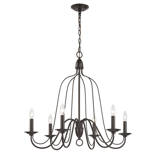 Atlas Lighting Monroe 30'' Wide 6Lt Chandelier, Oil Rubbed Bronze