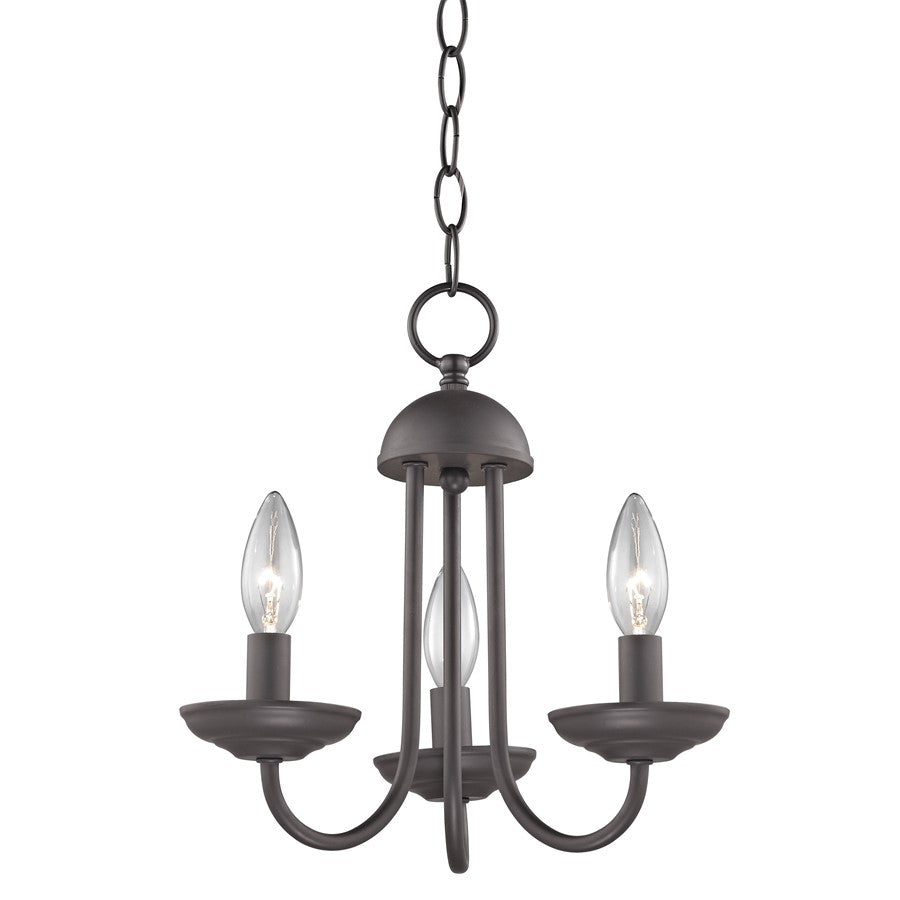 Atlas Lighting Montgomery 12''W 3Lt Chandelier, Oil Rubbed Bronze