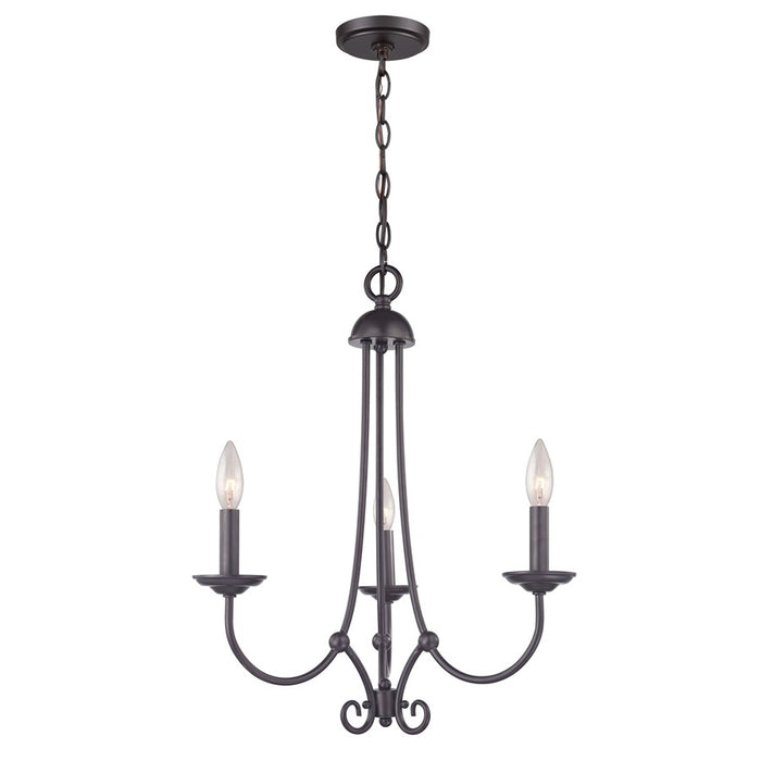 Atlas Lighting Montgomery 20''W 3Lt Chandelier, Oil Rubbed Bronze