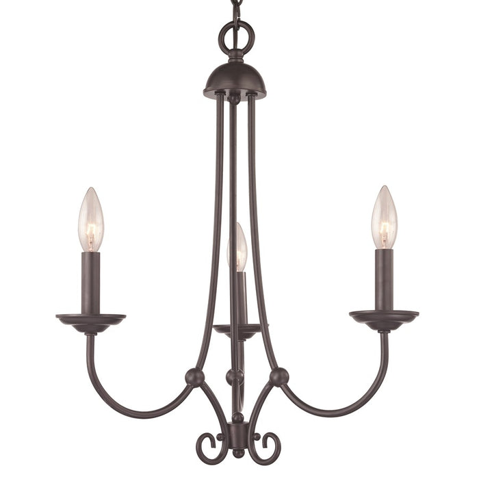Atlas Lighting Montgomery 20''W 3Lt Chandelier, Oil Rubbed Bronze