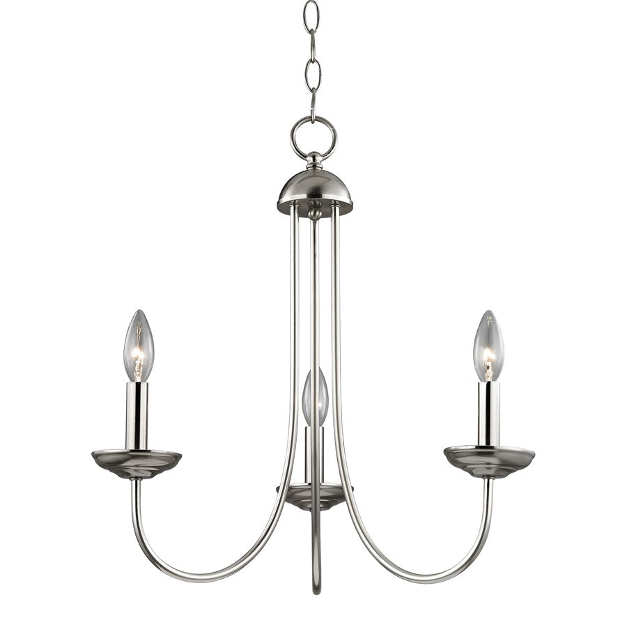 Atlas Lighting Montgomery 20'' Wide 3Lt Chandelier, Brushed Nickel