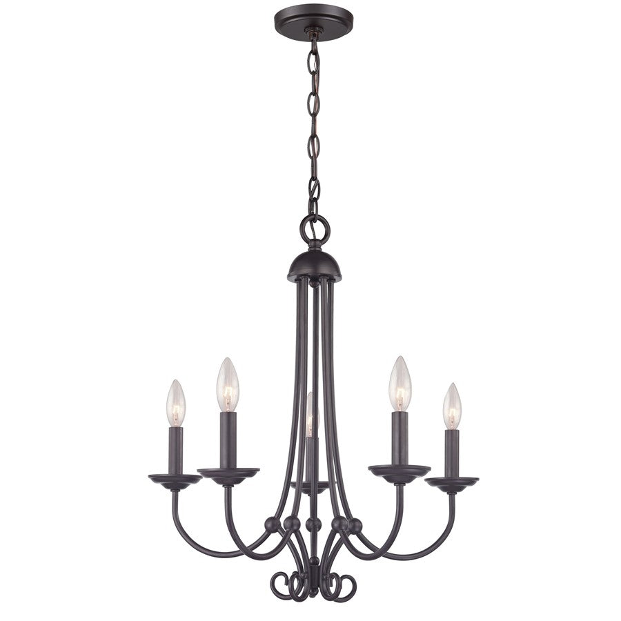Atlas Lighting Montgomery 20''W 5Lt Chandelier, Oil Rubbed Bronze