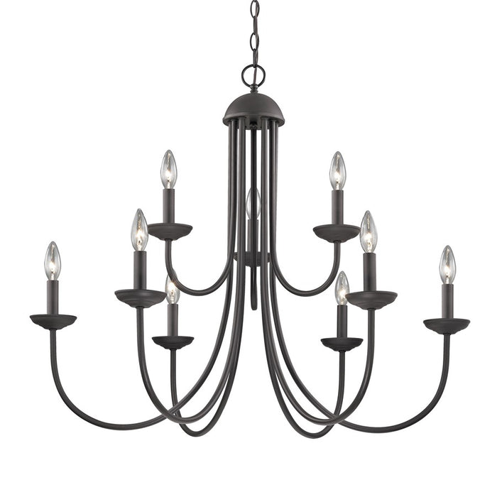 Atlas Lighting Montgomery 29''W 9Lt Chandelier, Oil Rubbed Bronze