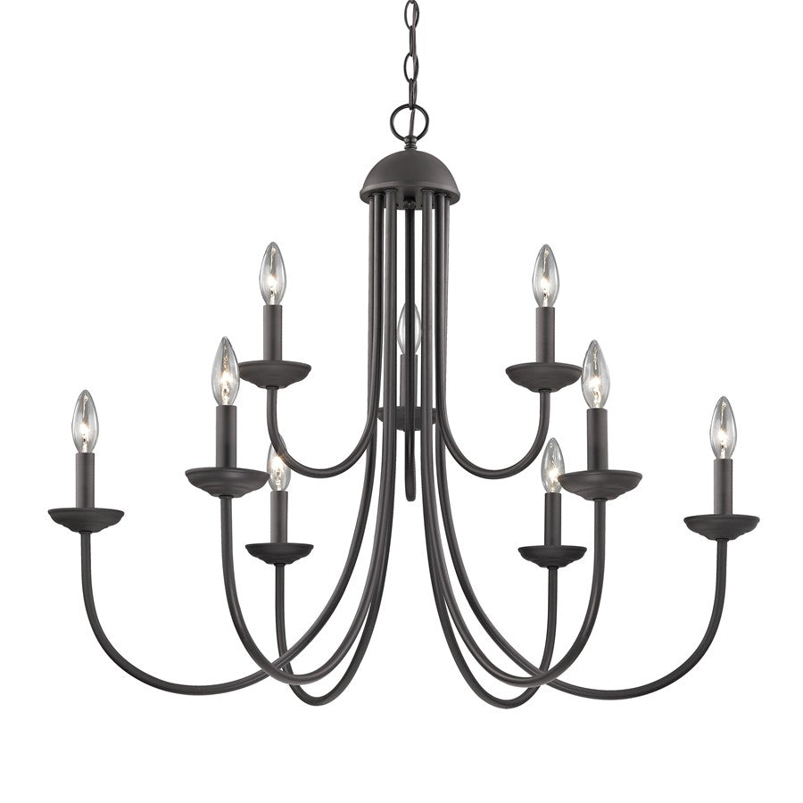 Atlas Lighting Montgomery 29''W 9Lt Chandelier, Oil Rubbed Bronze