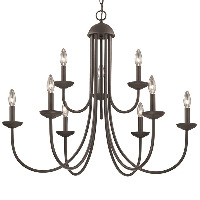 Atlas Lighting Montgomery 29''W 9Lt Chandelier, Oil Rubbed Bronze