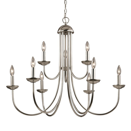 Atlas Lighting Montgomery 34'' Wide 9Lt Chandelier, Brushed Nickel