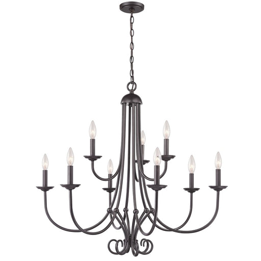 Atlas Lighting Montgomery 31''W 9Lt Chandelier, Oil Rubbed Bronze