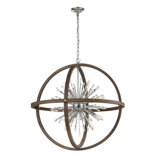 Atlas Lighting Morning Star 19.5'' Wide 6Lt Chandelier, Fir/Chrome