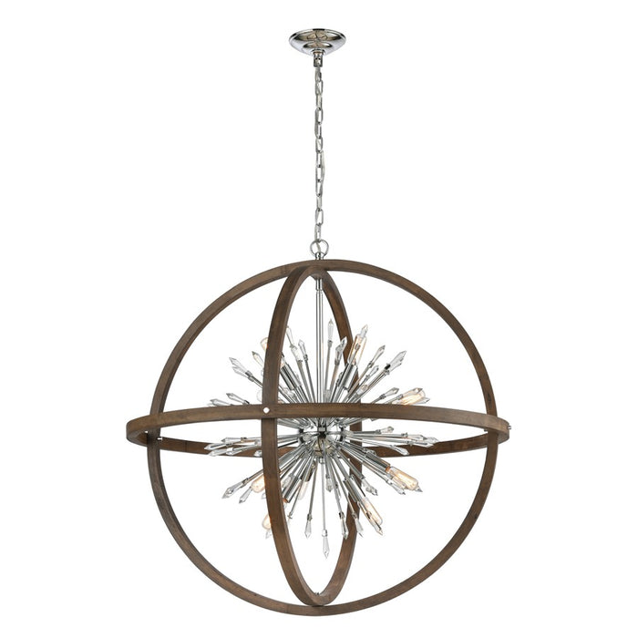 Atlas Lighting Morning Star 19.5'' Wide 6Lt Chandelier, Fir/Chrome