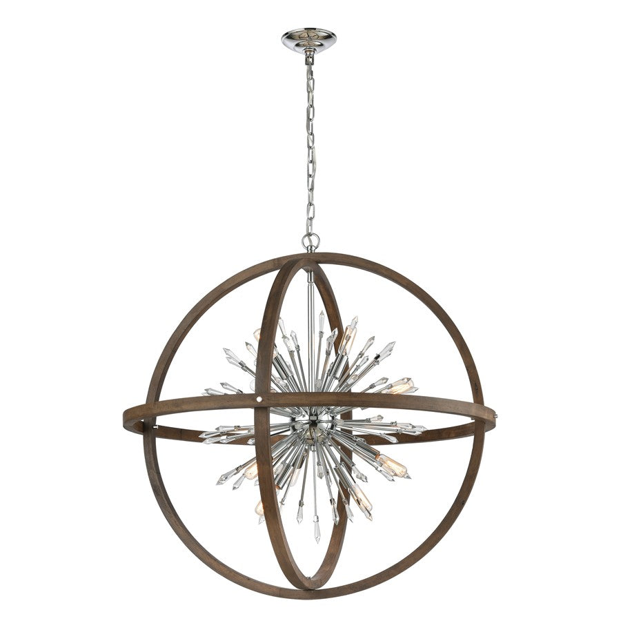 Atlas Lighting Morning Star 19.5'' Wide 6Lt Chandelier, Fir/Chrome