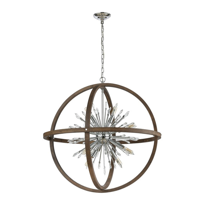 Atlas Lighting Morning Star 19.5'' Wide 6Lt Chandelier, Fir/Chrome